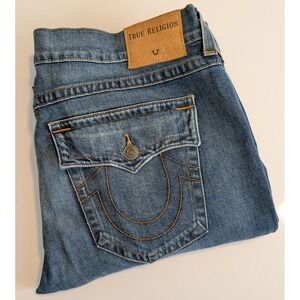 True Religion Ricky Mens 40x31 Straight Relaxed Flap Pocket Horseshoe VERY NICE!